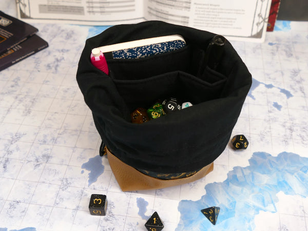 Golden Regency Dice Bag with Built-in organizer