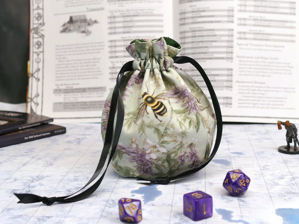 Small Lavender Bees Dice Bag