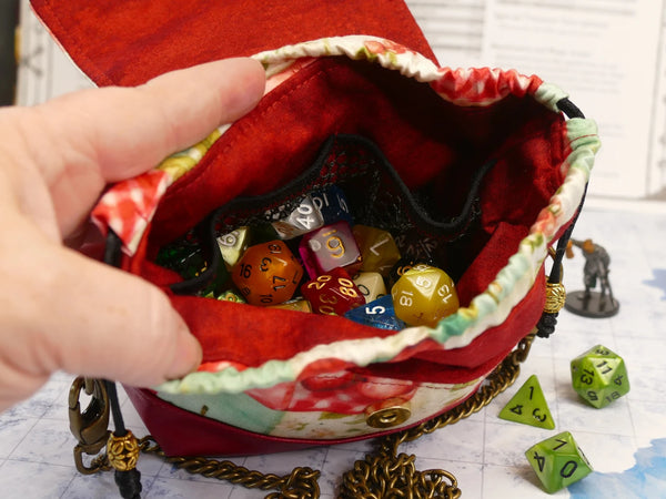 Deluxe Vintage Cherry Floral Pandora Dice Bag