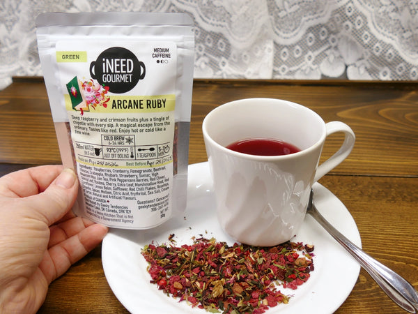 Arcane Ruby Gourmet Green Tea: Raspberry Chipotle Loose Leaf Blend