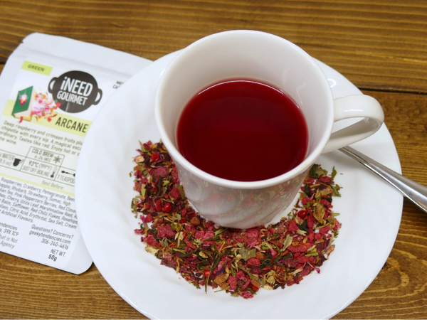 Arcane Ruby Gourmet Green Tea: Raspberry Chipotle Loose Leaf Blend
