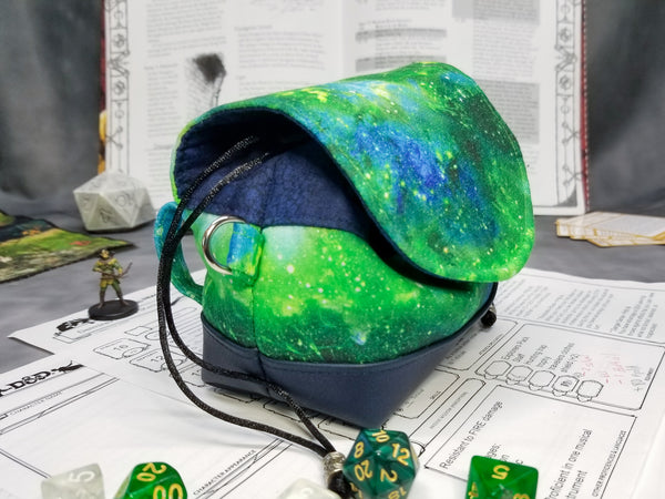 Deluxe Green Nebula Pandora Dice Bag