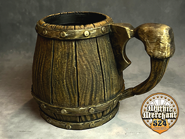 Rustic Oak Wood & Bronze  - Hand Painted - Can Holder Mug