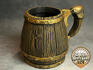 Rustic Oak Wood & Gold  - Hand Painted - Can Holder Mug