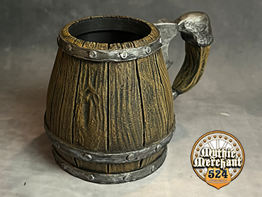 Rustic Oak Wood & Steel  - Hand Painted - Can Holder Mug