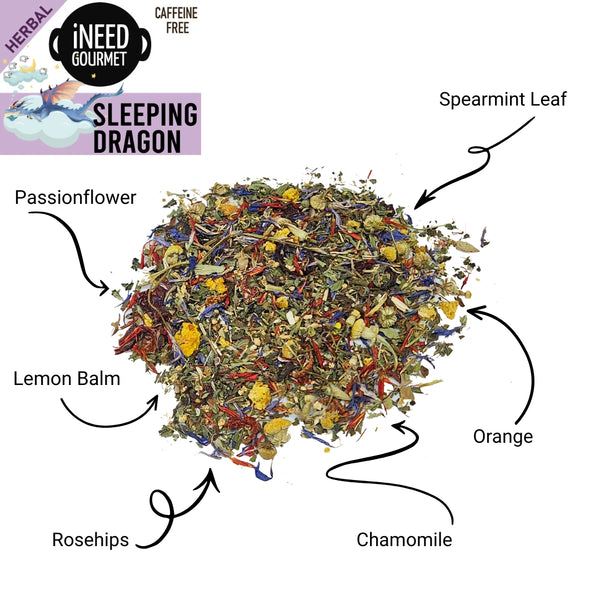 Sleeping Dragon Gourmet Herbal Tea: Spearmint Chamomile Loose Leaf Blend