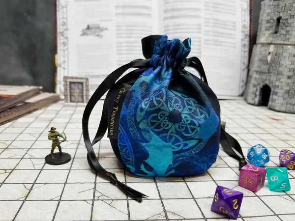 Small Blue Flying Dragons Dice Bag