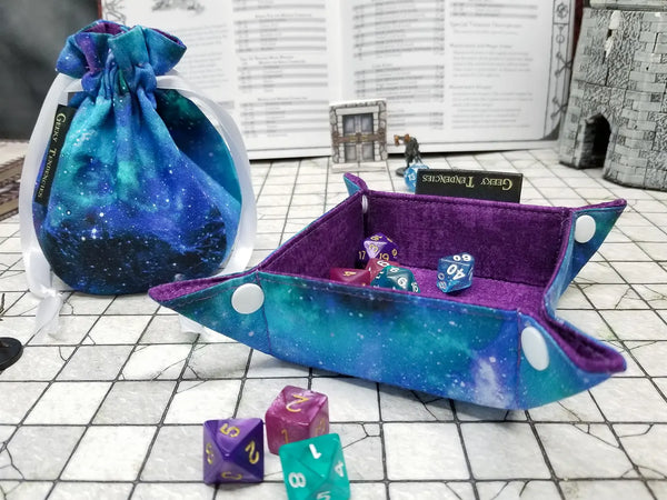 Small Blue Nebula Collapsible Dice Tray