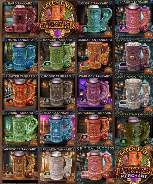 Custom Tankards of Fate - Hand-painted Dice Tower Can Holder Mug