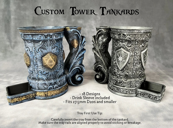 Custom Tankards of Fate - Hand-painted Dice Tower Can Holder Mug