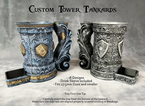 Custom Tankards of Fate - Hand-painted Dice Tower Can Holder Mug
