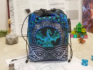 Blue Dragon Dice Bag with Storage Pockets