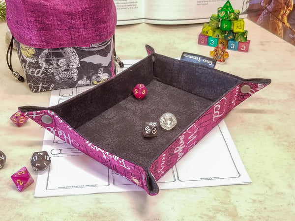 Purple and black halloween potions dice tray
