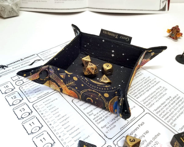 Small Cosmos Dice tray. Shown with Gold Dice - not included. 