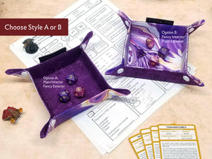 Purple Watercolor Mini Collapsible Dice Tray