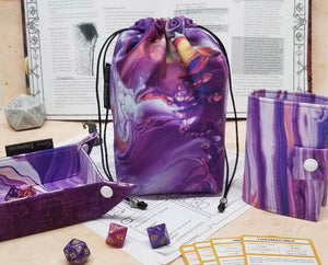 Purple Watercolor Large Dice Bag Bundle
