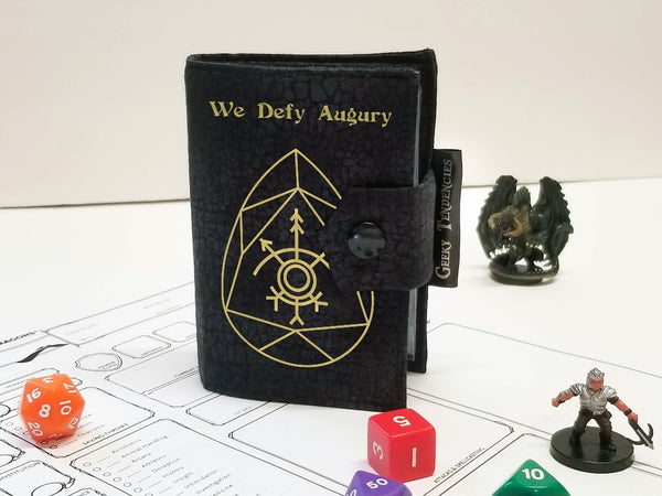 Black Spellbook with Gold Customized Augury Graphic