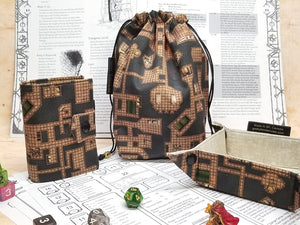 Dark Dungeon Map Dice Bag Bundle