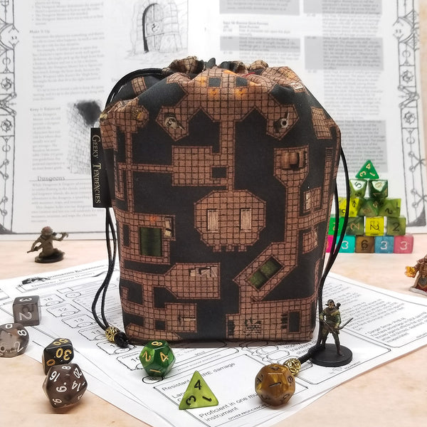 Dark Dungeon Map Dice Bag Bundle