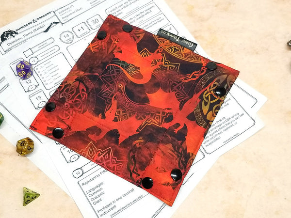 Red Flying Dragons Collapsible Dice Tray