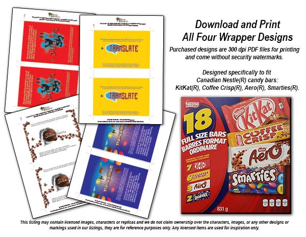Full Size Candy Bar Wrappers - Download & Print