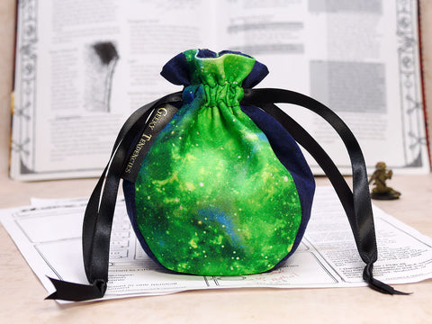 Small Green Nebula Dice Bag