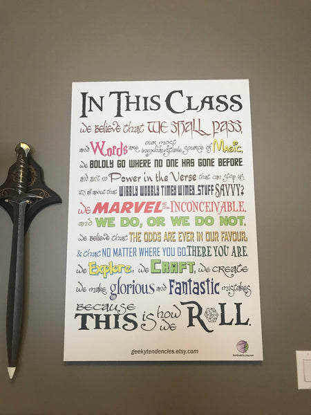 In this Class fandom quotes motivational poster