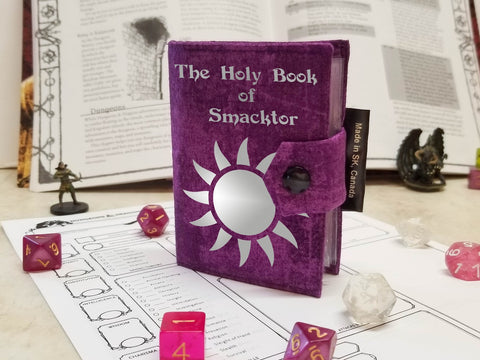 Purple Spellbook with Silver Customized Graphic