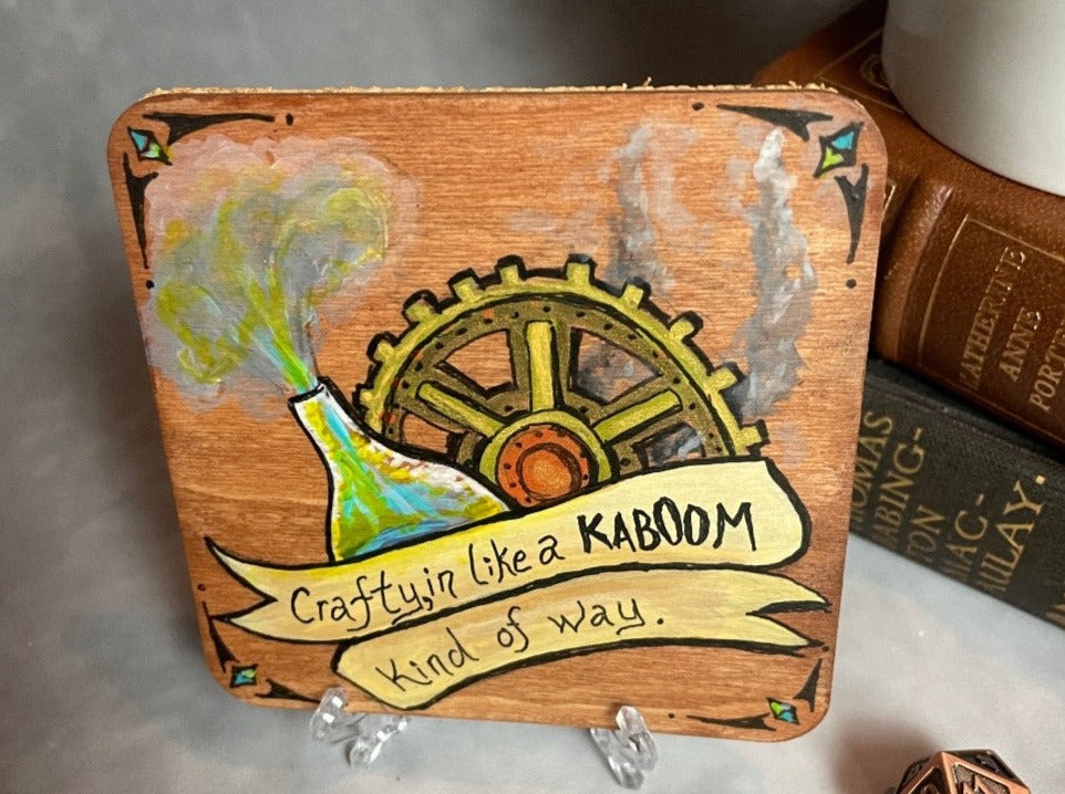 Artificer "Kaboom" Coaster - Wood with cork back