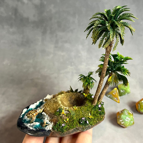 Sea Turtle Island - Deluxe Dice Display (Large Size)
