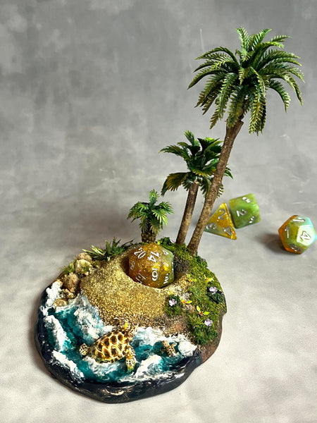 Sea Turtle Island - Deluxe Dice Display (Large Size)