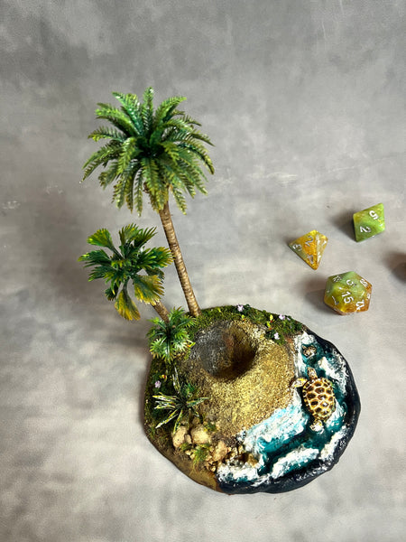 Sea Turtle Island - Deluxe Dice Display (Large Size)